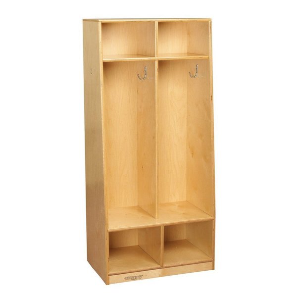 Childcraft Bench Coat Locker, 2 Sections, 21-7/8 x 13-3/4 x 48 Inches 1301428